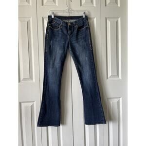 Rock & Republic Women Kasandra Jeans Size 8 Dark Wash Bootcut Western Studded
